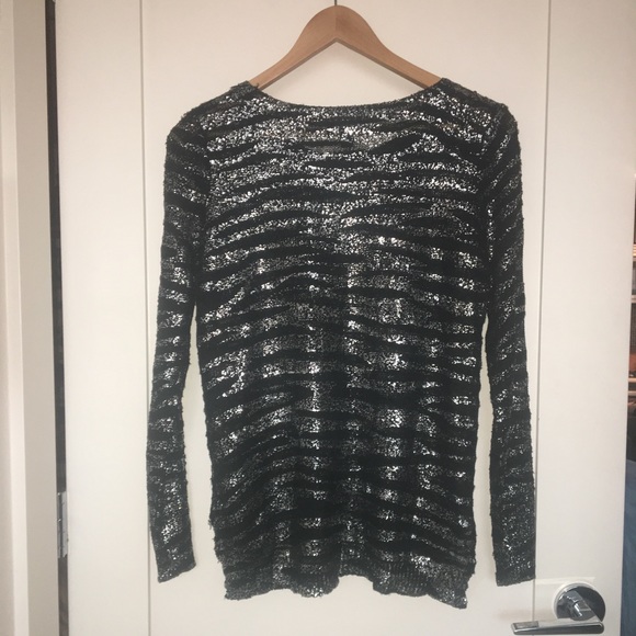 Open knit sweater with silver zebra print - Picture 2 of 3